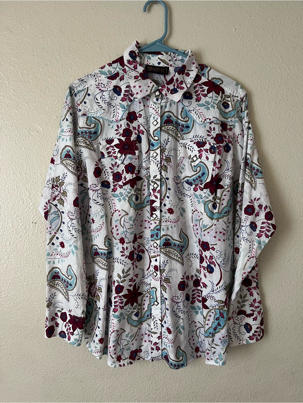 Ariat Floral Paisley Western Snap Button Up Shirt